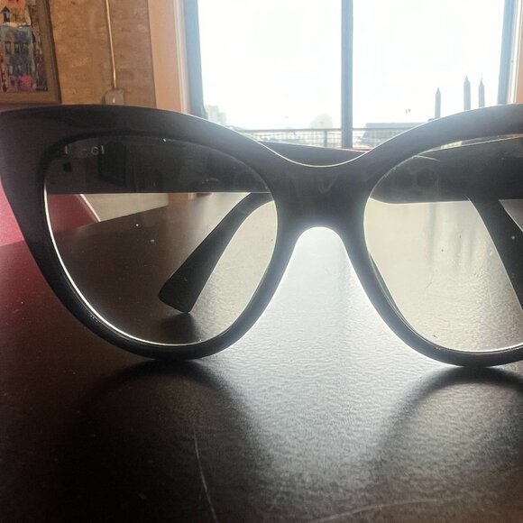 Gucci Cat Eye Sunglasses - Black Gold Grey - Picture 5 of 5